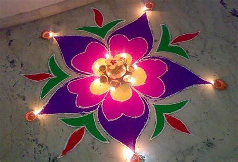 7 Easy Rangoli Designs With Flowers Petals And flower Shape