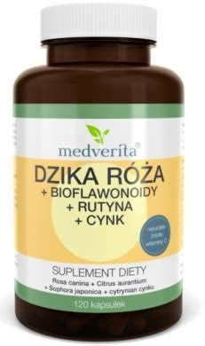 Medverita Dzika róża Bioflawonoidy Rutyna Cynk 120 kapsułek Apteka Rosa