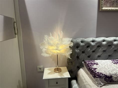 Нощна лампа с пера от щраус гр. Пловдив Каменица 1 • OLX.bg