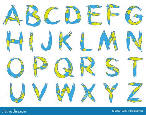 Colorful Scribble Alphabet.Art Font. Stock Illustration - Illustration ...