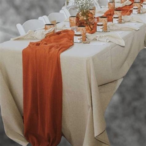 Table Runners Premium Burnt Orange Rust Cheesecloth Wedding Decor