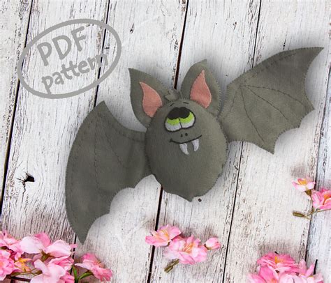 Bat plush sewing pattern PDF Halloween hanging bat ornament - Inspire Uplift