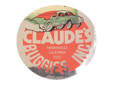 Sticker Claude S Buggies INC VW Aircooled Beetle VW Bus Buggy