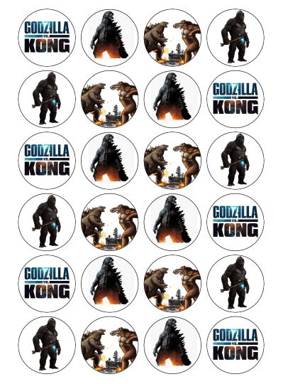 Godzilla Vs Kong Edible Cupcake Toppers Au