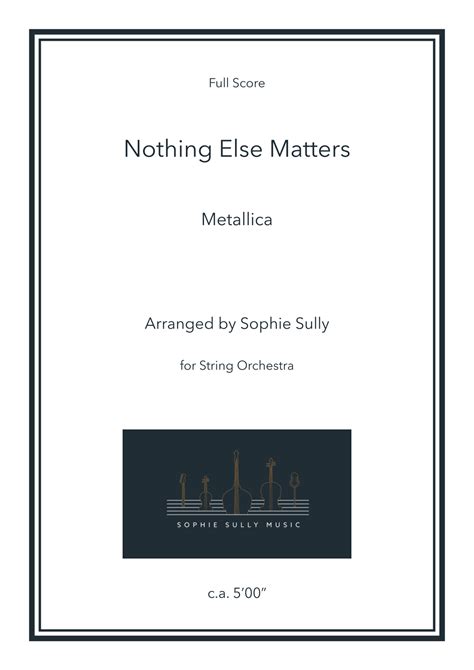 Nothing Else Matters Arr Sophie Sully By Metallica Sheet Music For