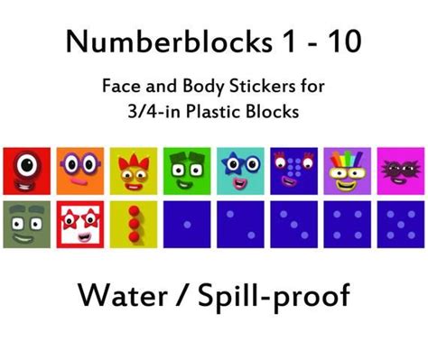 Numberblocks 0 100 Face And Body Stickers Waterproof Scratch And Uv