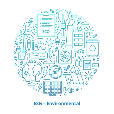 Set Of Esg Eco Bio Icons Esg Environmental Criteria Icons Placed In The Form Of A Circle