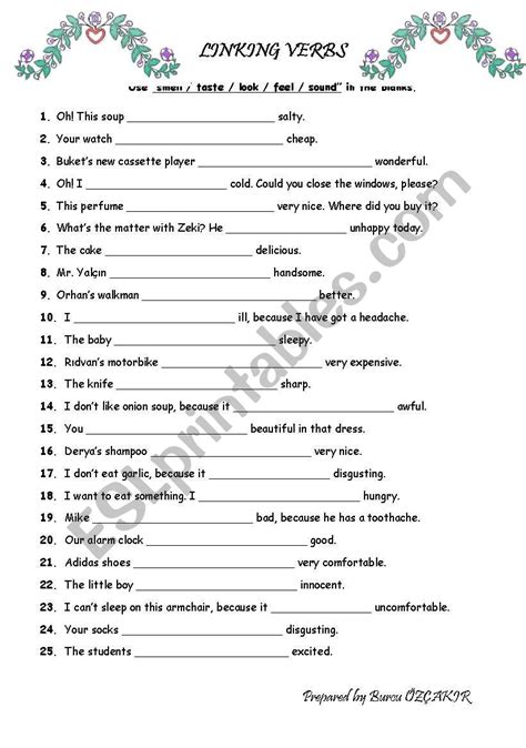 Linking Verbs Worksheets Linking Worksheets Worksheet Verbs