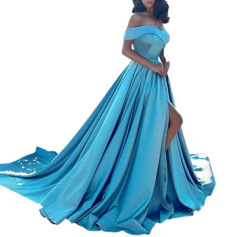 Banquet Dress Solid Color Split Floor Length Prom Dress Lady Ebay