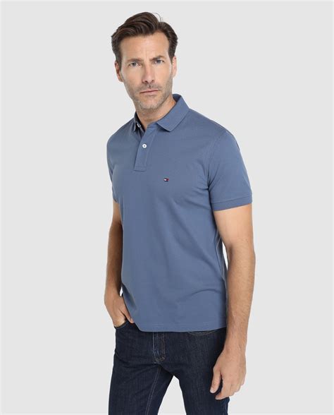 Polo Piqué De Hombre Tommy Hilfiger Regular Azul De Manga Corta · Tommy