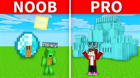 Mikey And Jj Noob Vs Pro Diamond House Build Challenge In Minecraft Maizen Youtube