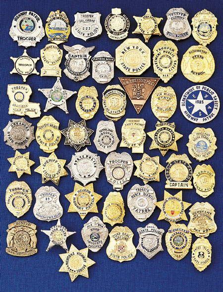 Collection Of Police Badges Displaying Collections Antique