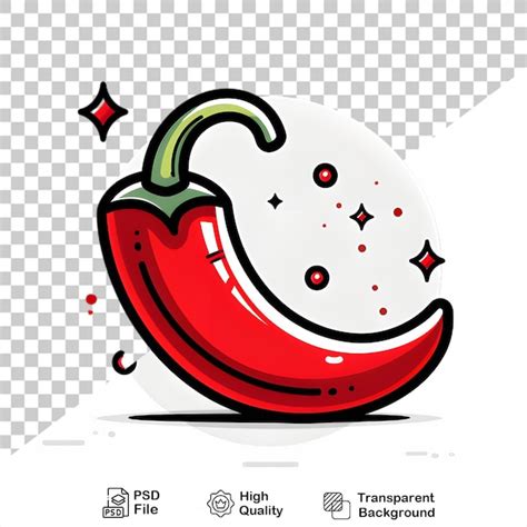 Premium PSD A Red Hot Chili Pepper Illustration On Transparent Background