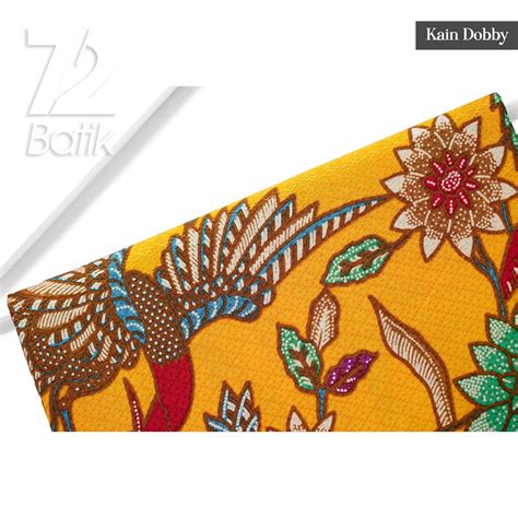 Jual Kain Batik Premium Dobby Motif Burung Cendrawasih Warna Kuning