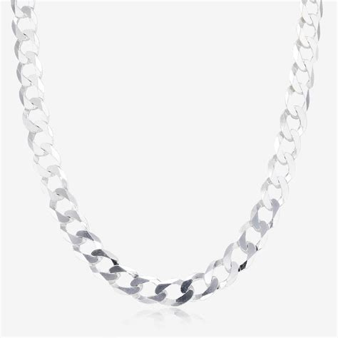 Silver 18 Diamond Cut Curb Chain Warren James