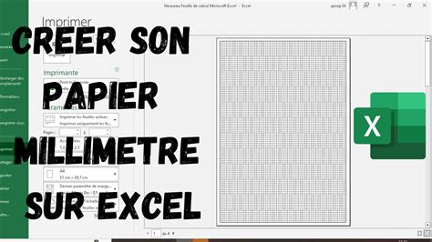 Comment Cr Er Un Papier Millim Tr Ou Ministre Sur Excel Youtube