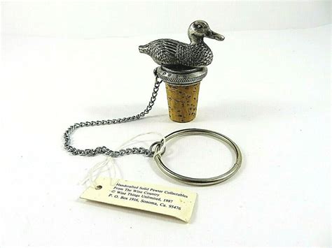 Wine Things Unlimited Duck Bottle Stopper Solid Pewter 225