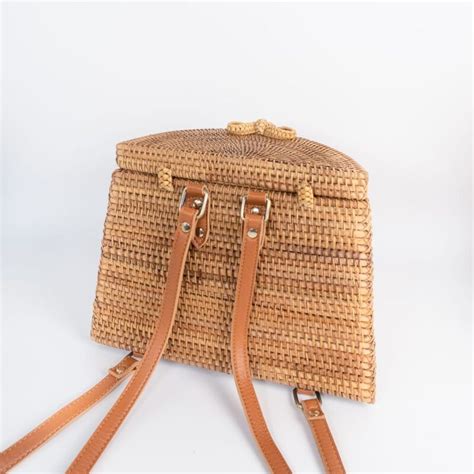 Handmade Rattan Backpack Basket Medium Feel Good Decor