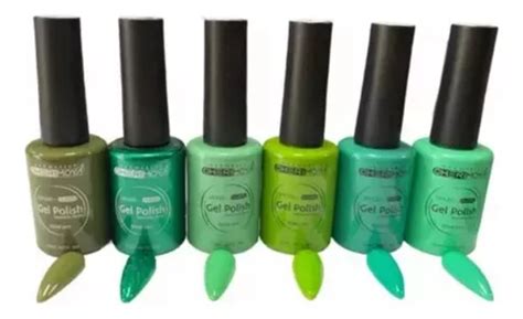 Pack De 6 Colores Esmaltes Permanentes 8 Ml Cherimoya Color Verde