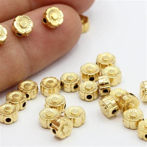 5mm 24 K Shiny Gold Plated Spacer Beads Gold Plated Spacer Etsy