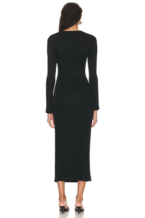 Christopher Esber Orbit Ruched Long Sleeve Dress In Black Fwrd