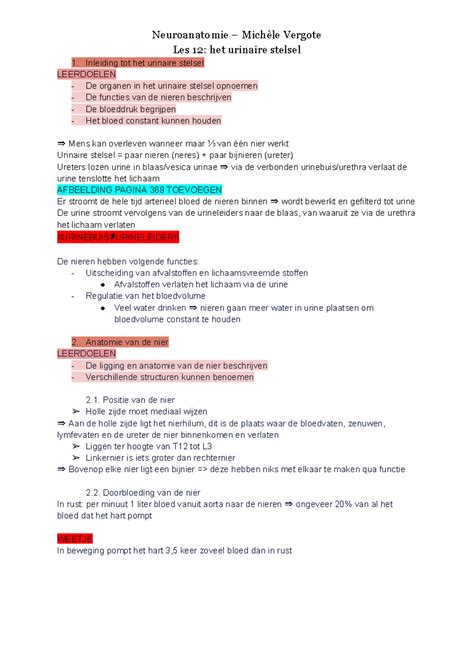 Neuroanatomie Les Samenvatting Neuro Anatomie Neuroanatomie