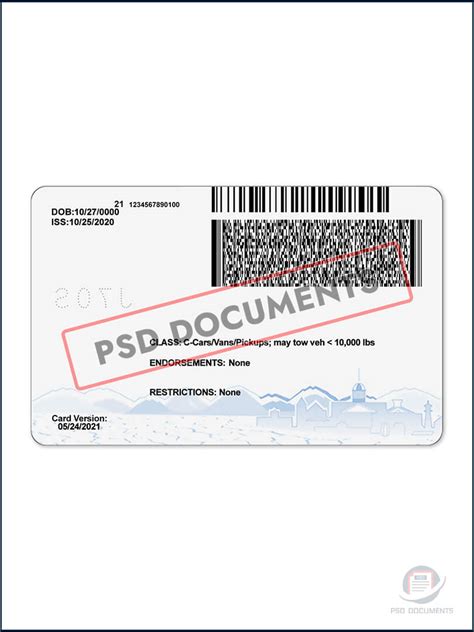 Nevada Driver License Psd Template V2 Psd Documents