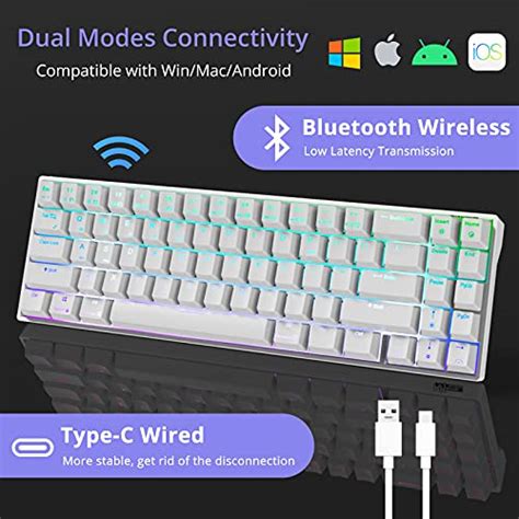 RK ROYAL KLUDGE RK71 Wireless/Wired RGB Mechanical Keyboard and Mouse ...