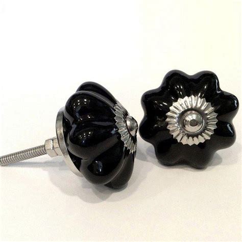 Classic Black Porcelain Cabinet Knobs Dresser Drawer Pulls 175 Inch