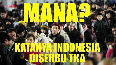 Isu Indonesia Diserbu Ratusan Ribu Tka Tidak Terbukti Youtube