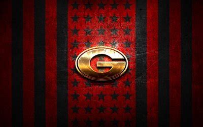 Download wallpapers Georgia Bulldogs flag, NCAA, red black metal ...