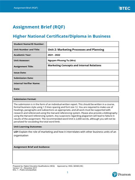 Unit 2 Mkt Planning And Processes Assignment 1 Brief Pdf