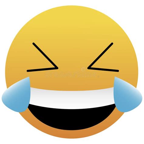 Cute Very Happy With Tears Of Joy Emoticon On White Background