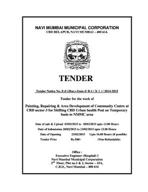 Nmmc Maharashtra E Tenders Fill Online Printable Fillable Blank