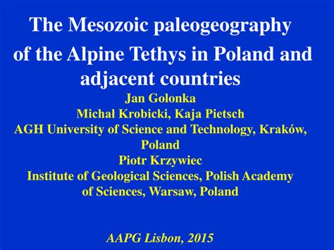 PDF The Mesozoic Paleogeography Of The Alpine Tethys In Poland And