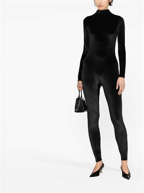 Atu Body Couture Long Sleeve Velvet Jumpsuit Black FARFETCH