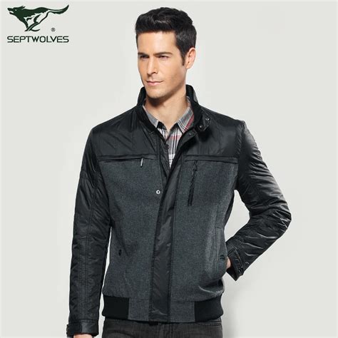 Septwolves Jacket Autumn Stand Collar Male Jacket Outerwear Men S