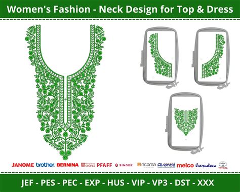Wedding Dress Neck Machine Embroidery Design, Women's Fashion Top