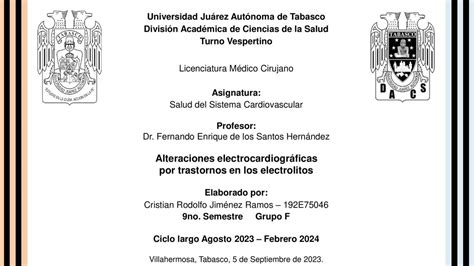 Alteraciones Electrocardiogr Ficas Por Trastornos En Los Electrolitos