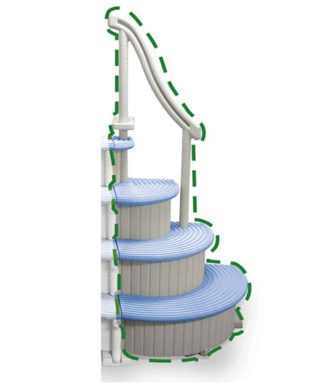 Confer Plastics Curve Above Ground Swimming Pool Steps With Blue Treads