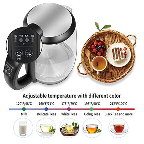 IFedio Electric Kettle 1 7L Glass Electric Tea Kettle Hot Water Kettle With Auto Shut Off