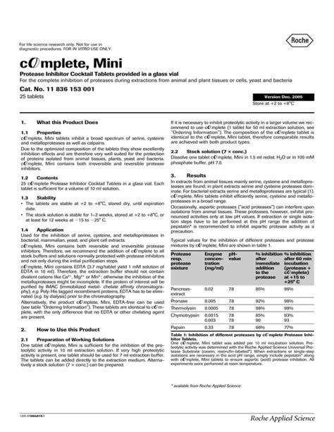 Roche protease inhibitor cocktail