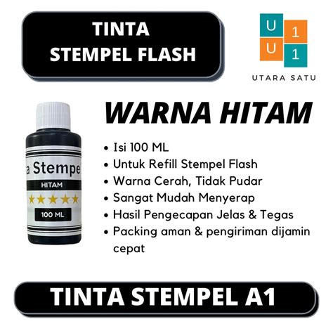 Jual Tinta Stempel Flash Warna Hitam 100 Ml Shopee Indonesia