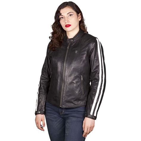 Blouson VICTORIA HELSTONS Noir Blanc MOTO AXXE FR Blouson Moto Cuir