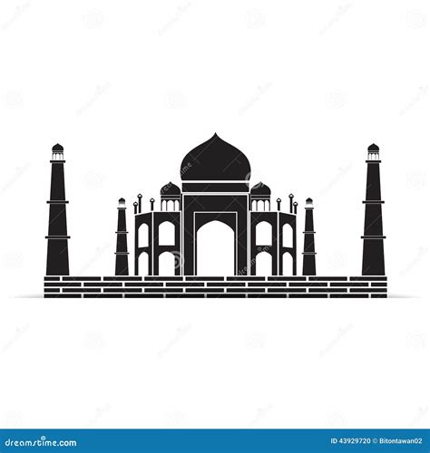 Taj Mahal Vector Symbol Stock Vector Illustration Of Shrine