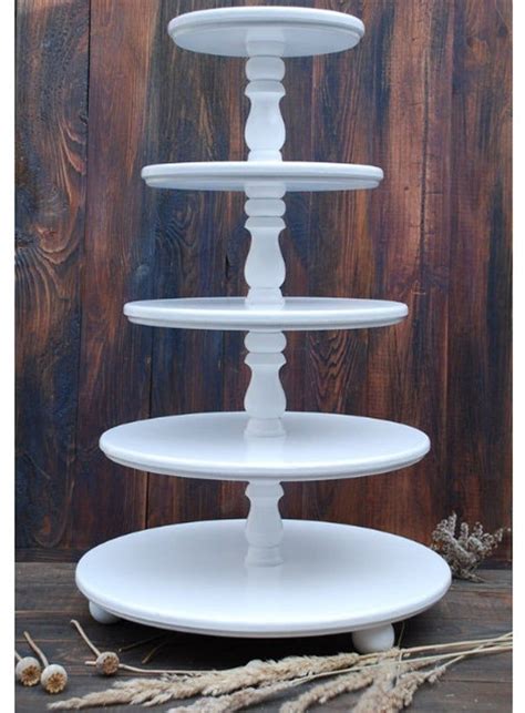 Wedding Tier Cake Stand Cupcake Stand Wooden White Wedding Cupcake