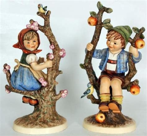 Crystal Boy And Girl In Apple Tree Hummel Figurine Goebel 1992 Germany