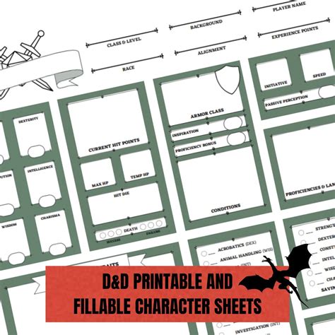 Dungeons And Dragons Downloadable Character Sheet Forest Green Dandd 5e