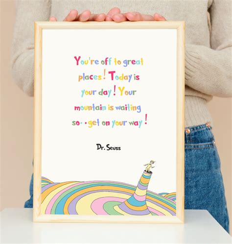 Dr. Seuss, Childrens Books, Dr. Seuss Quotes, Typography, Wall Art, Digital Print, Childrens ...