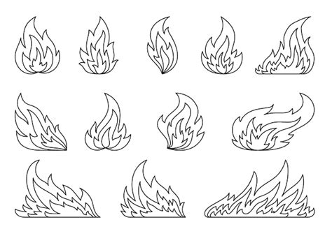 Premium Vector Cartoon Fire Set Sparkling Igniting Flame Hot